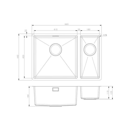 Évier à encastrer/sous plan Prima+ Large 1,5B R10 LH - Acier/acier