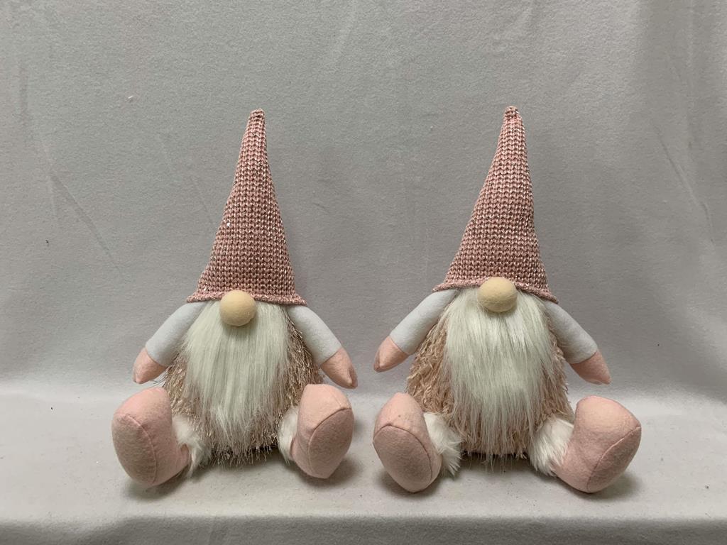 Premier Sitting Gnome With LED Pink Grey