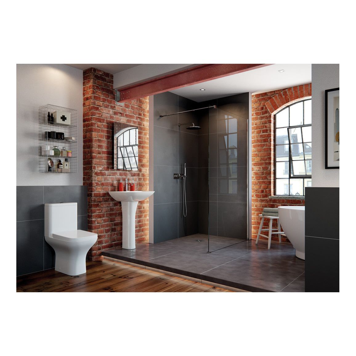 Awka Short Projection Close Coupled Open Back WC & Slim Soft Close Seat