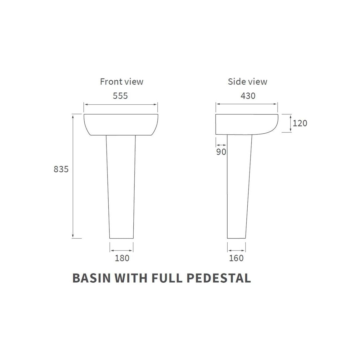 Alor 555x430mm 1TH Bassin et socle complet