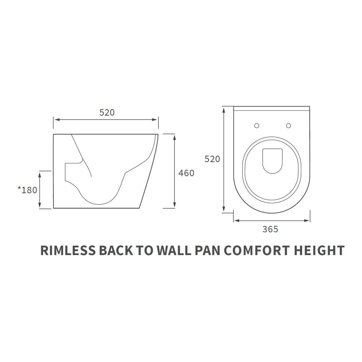 Alor Rimless Back To Wall Comfort Height WC & Soft Close Seat