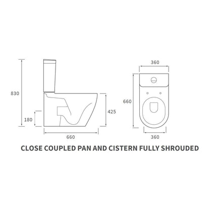 Alor Close Coupled Fully Shrouded WC & Soft Close Seat