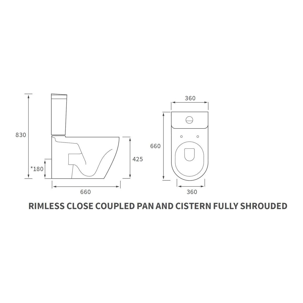 Alor Rimless Close Coupled Fully Shrouded WC & Soft Close Seat