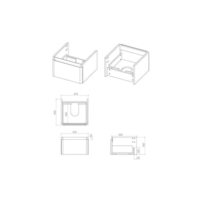 Prisca 500mm Wall Hung 1 Drawer Basin Unit & Basin - Matt White