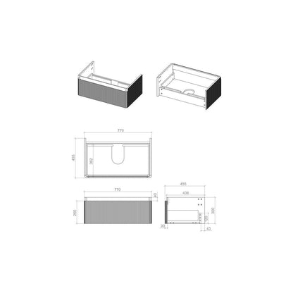 Prisca 805mm Wall Hung 1 Drawer Basin Unit & Basin - Matt White