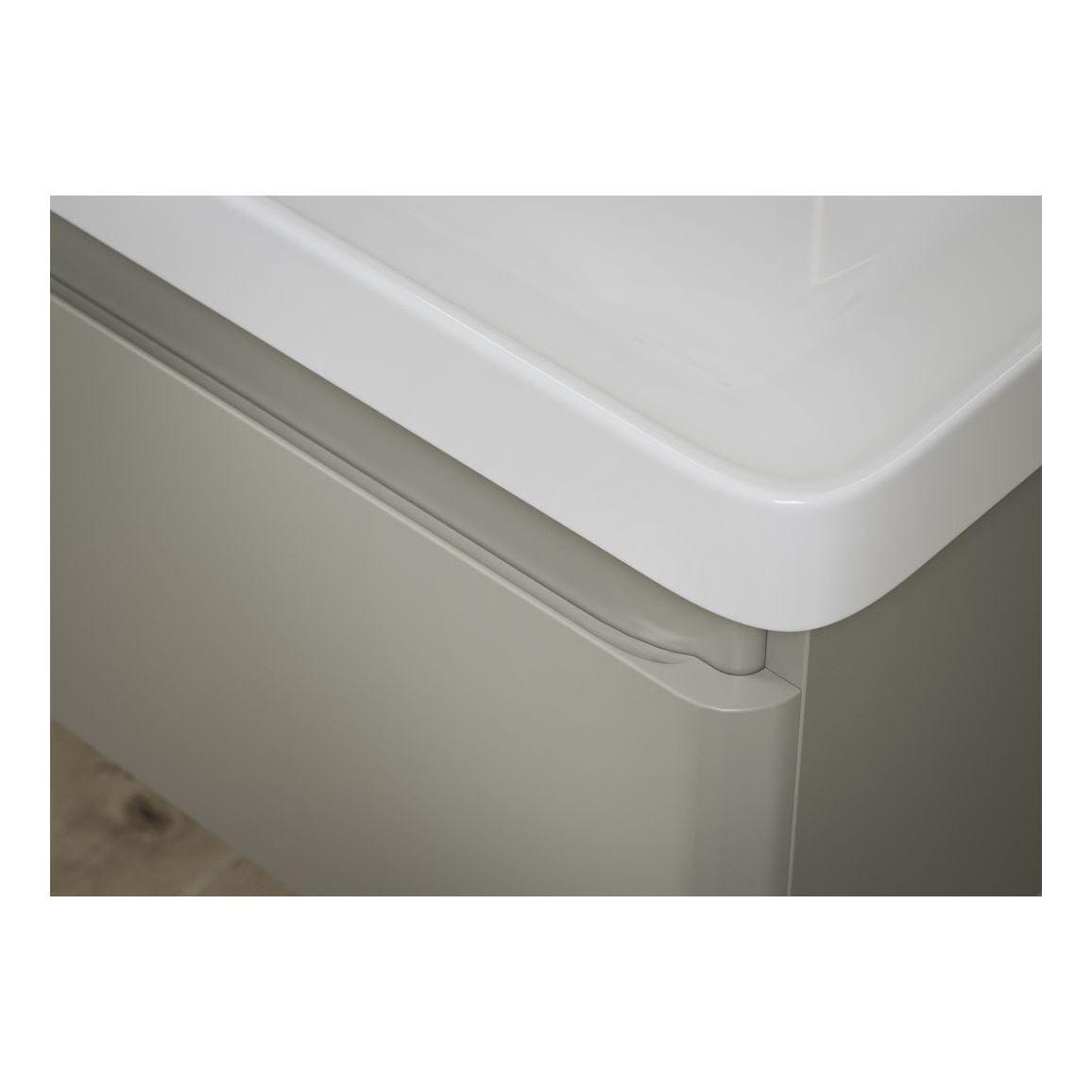 Prisca 500mm Wall Hung 1 Drawer Basin Unit & Basin - Matt Latte