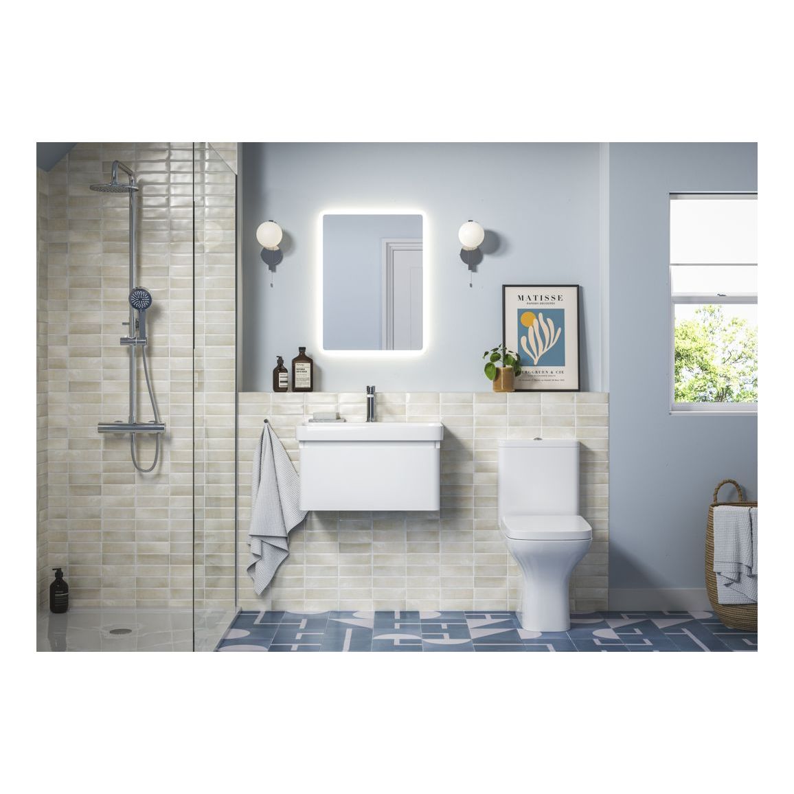 Prisca 805mm Wall Hung 1 Drawer Basin Unit & Basin - Matt White