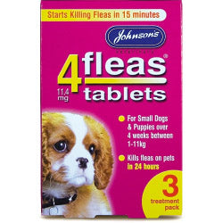 Johnsons Vet 4pulgas Comprimidos para cachorros y perros pequeños