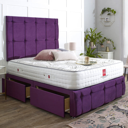 Turin Divan Bed Set with Tall Button Headboard and Footboard