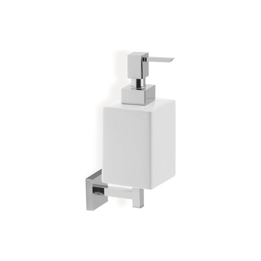 Rexdale Wall Mounted Soap Dispenser - Chrome & White