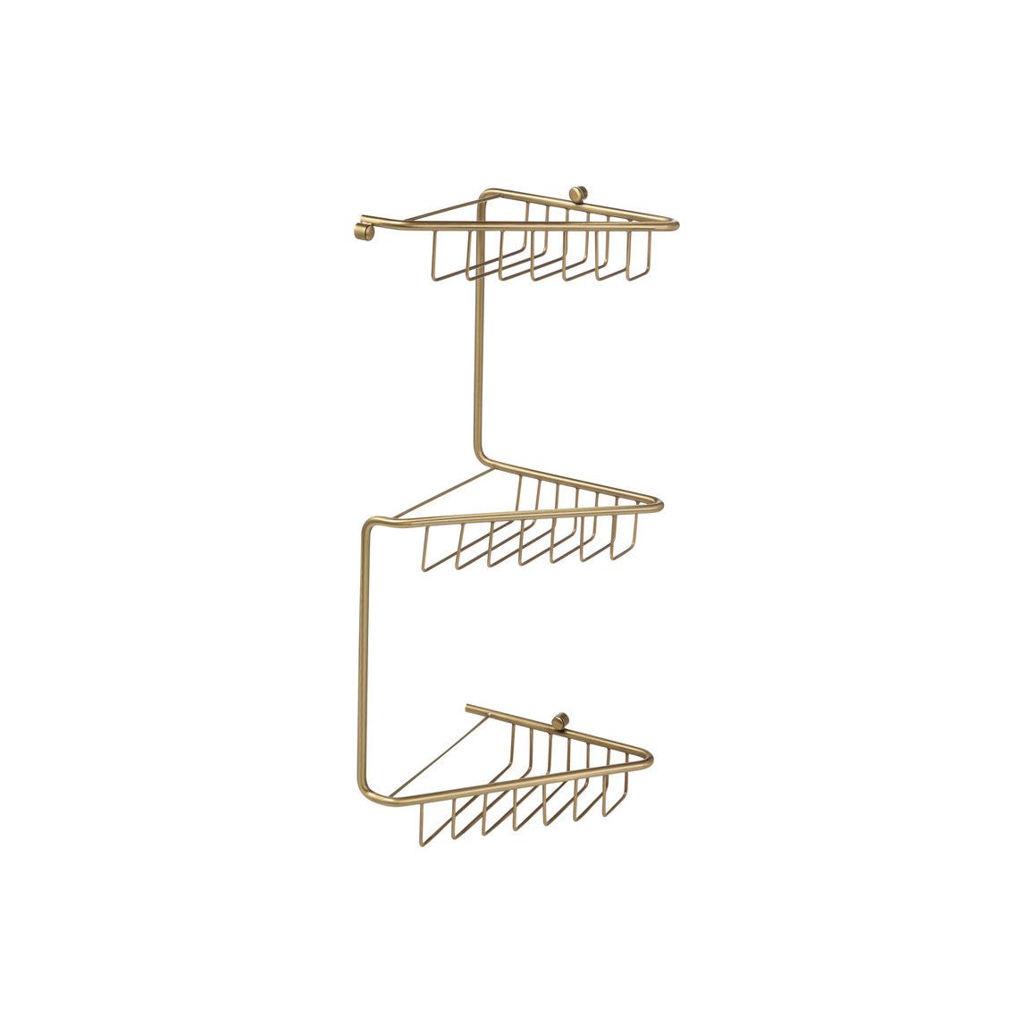 Rockwood 3-Tier Corner Shower Caddy - Brushed Brass