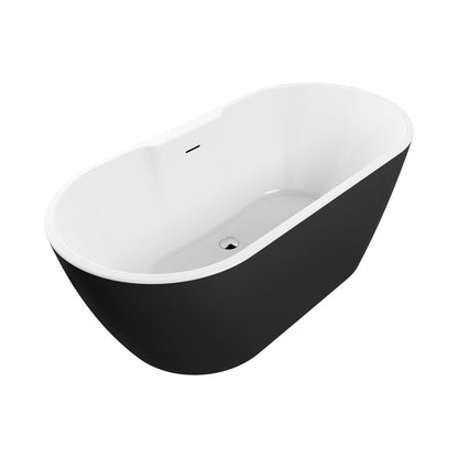 Cuito Freestanding 1655x745x580mm 0TH Bath - Black