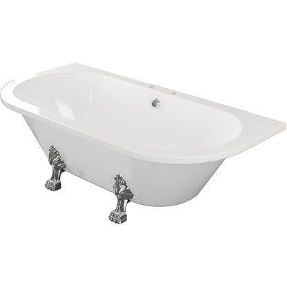 Amsteam Freestanding Back To Wall 1700x800x600mm 2TH Bath w/Feet - White