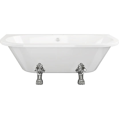 Amsteam Freestanding Back To Wall 1700x800x600mm 2TH Bath w/Feet - White