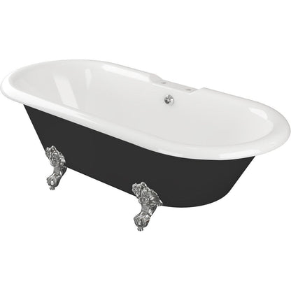 Amazon Freestanding 1690x740x620mm 2TH Bath w/Feet - Black