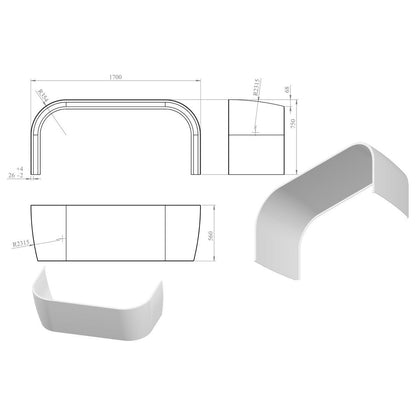 1700mm Back To Wall Bath Panel