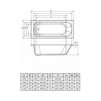 Single End 1700x700x400mm 0TH Bath w/Legs