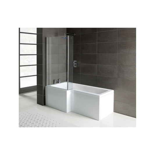 L-Shape 1700x700-850x410mm 0TH Shower Bath, Panel & Screen (LH)