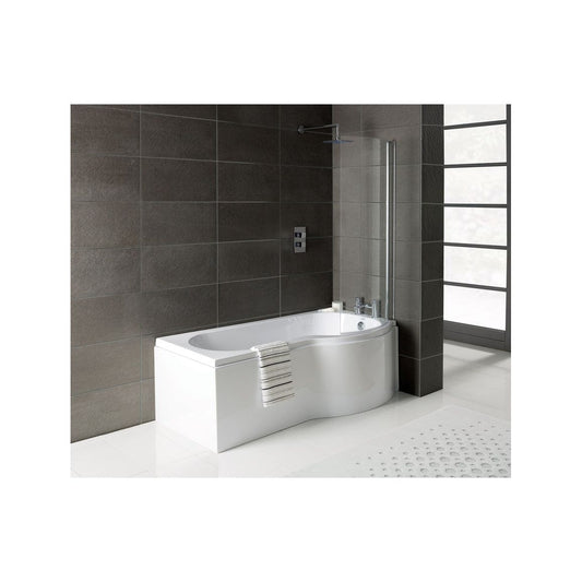 P-Shape 1700x700-850x410mm 0TH Shower Bath, Panel & Screen (RH)