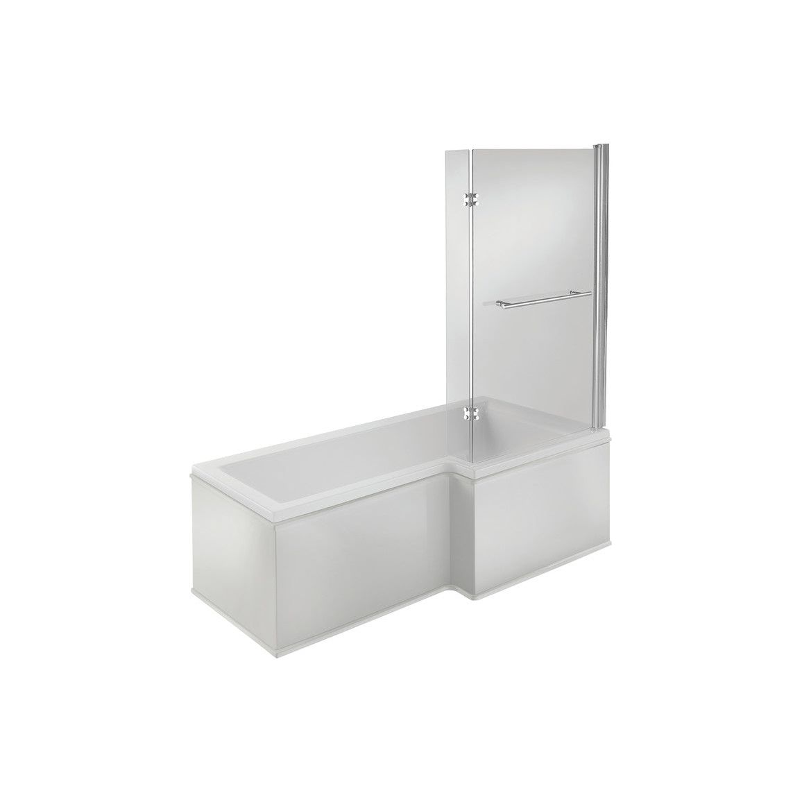 Ona L Shape 1700x850x560mm 0TH Shower Bath Pack (RH)