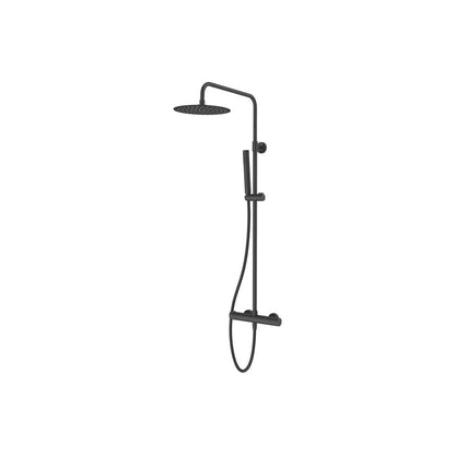 Vema Thermostatic Shower Column w/Fixed Head & Riser - Matt Black