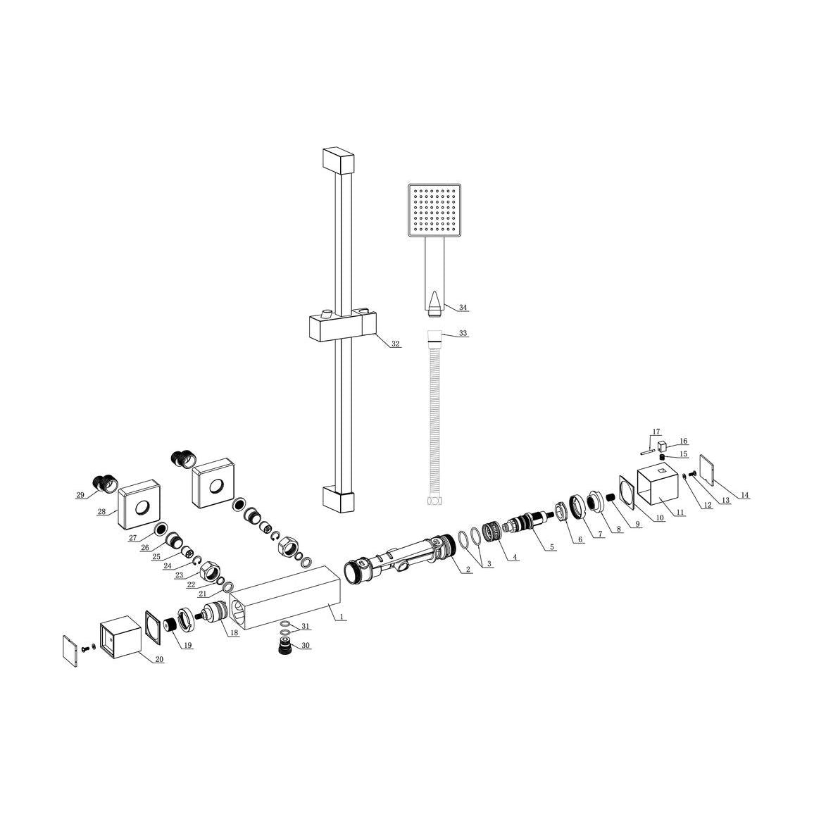 Briery Cool-Touch Thermostatic Bar Mixer Shower - Chrome