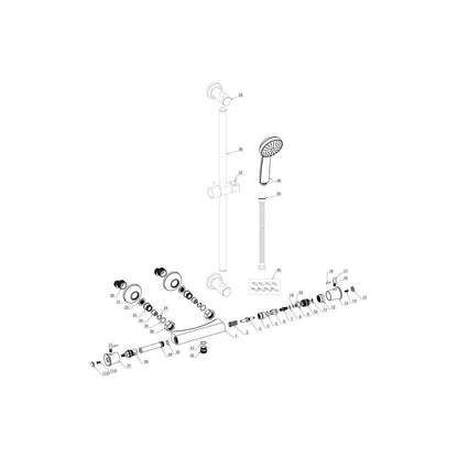 Mitigeur thermostatique de douche en épicéa