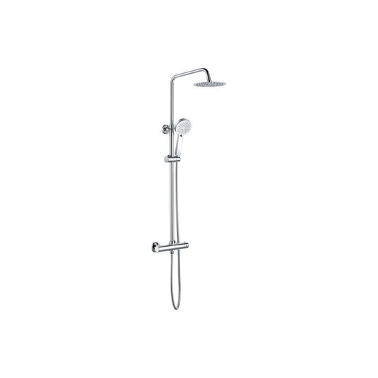 Buena Round Thermostatic Bar Mixer w/Riser Kit - Chrome