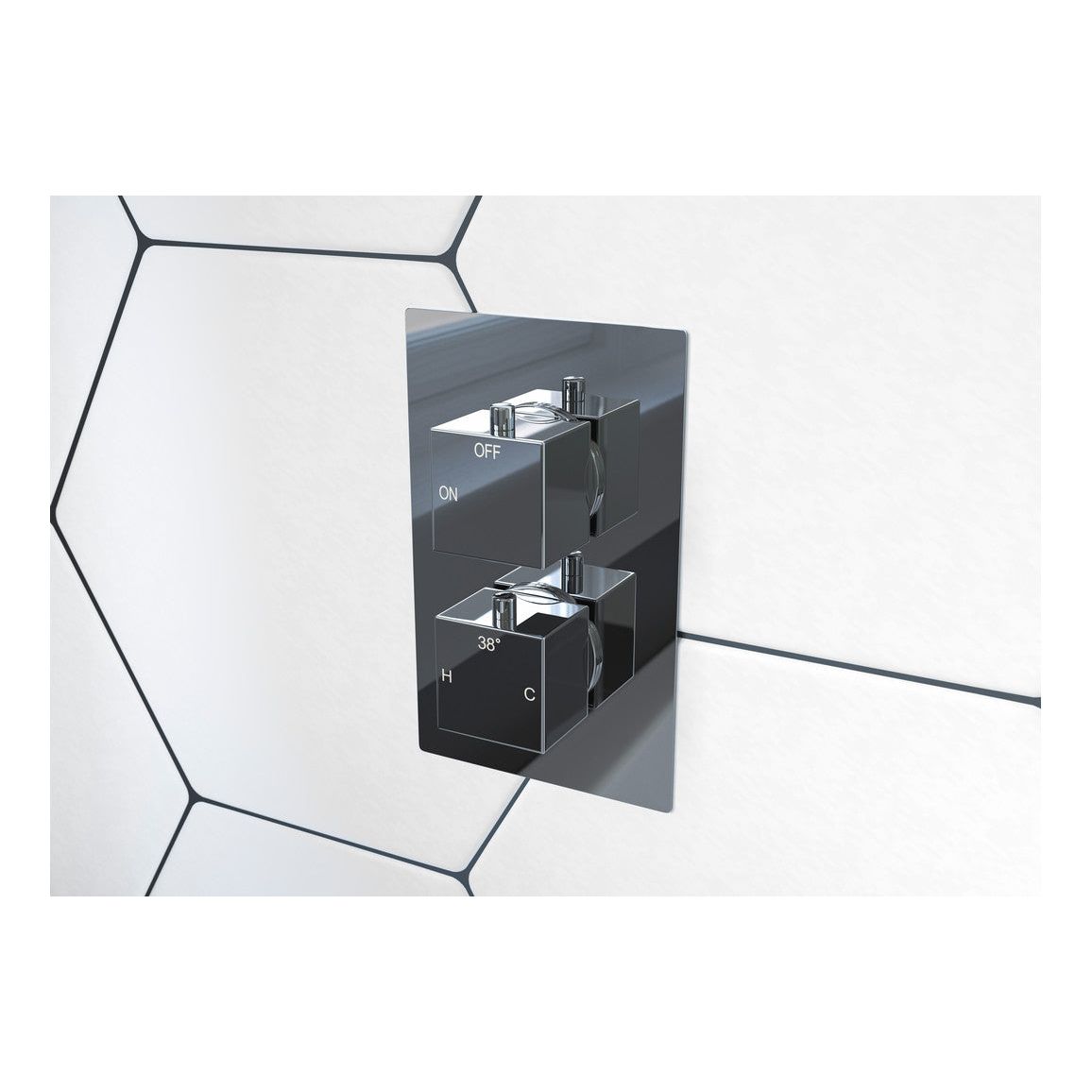 Eubank Thermostatic Single Outlet Twin Shower Valve