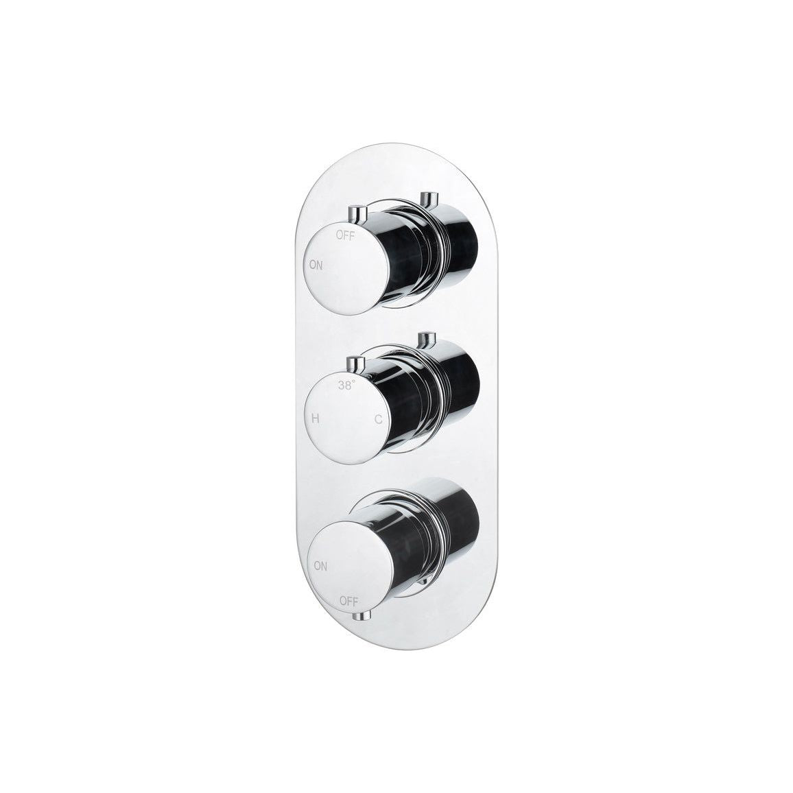 Bethel Thermostatic Two Outlet Triple Shower Valve