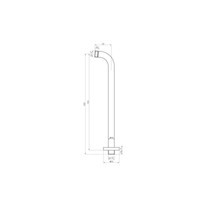 Round Shower Arm 300mm - Chrome