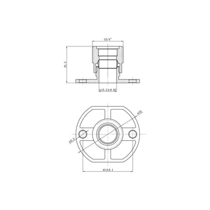 Kit de montage rapide pour valve de douche exposée (tous) (paire)