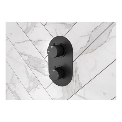 Single Outlet Twin Shower Valve - Matt Black