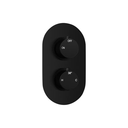 Single Outlet Twin Shower Valve - Matt Black