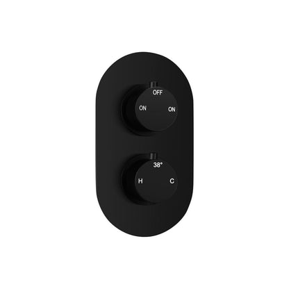 Two Outlet Twin Shower Valve - Matt Black