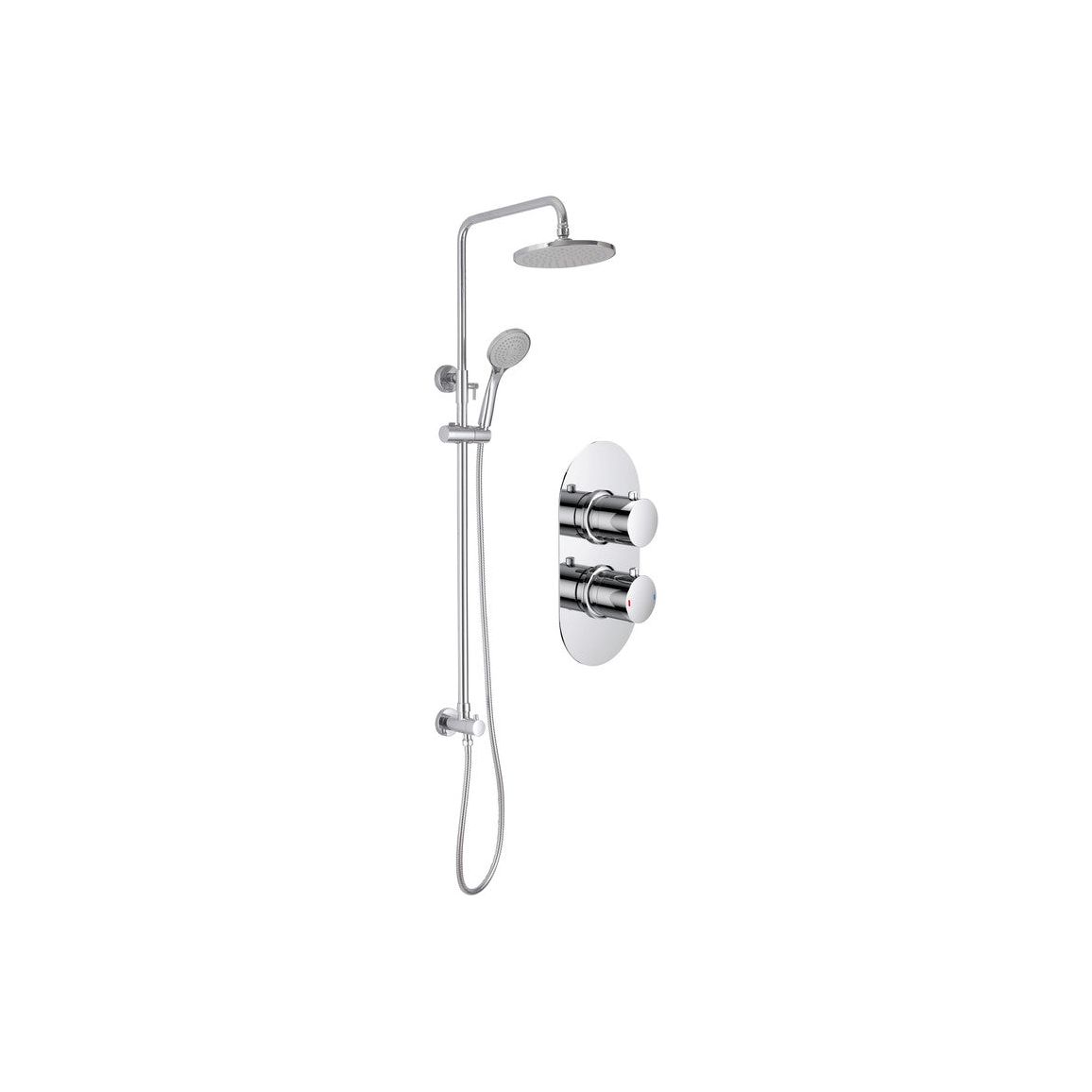 Bethel Shower Pack Two - Two Outlet Twin Shower Valve w/Riser & Overhead Kit