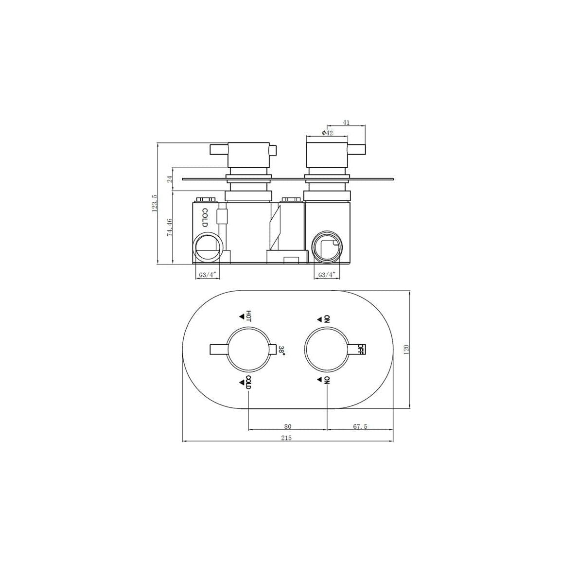 Round Concealed Valve Head & Arm Shower Pack - Brushed Brass