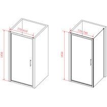 Puerta plegable Bayport de 800 mm - Cromada