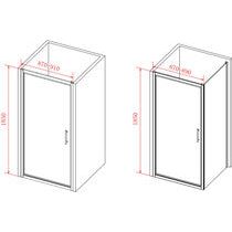 Puerta plegable Bayport de 900 mm - Cromada