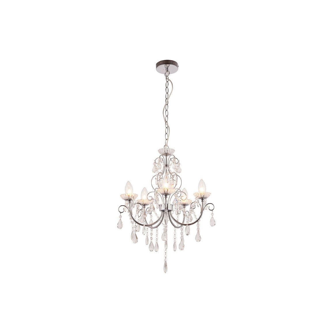 Birchmount 5 Arm Chandelier Ceiling Light - Chrome