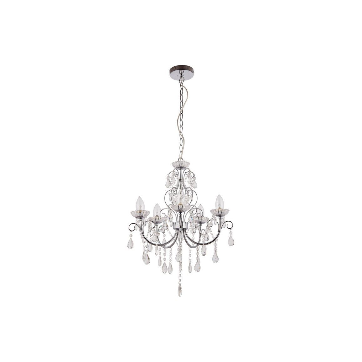 Birchmount 5 Arm Chandelier Ceiling Light - Chrome