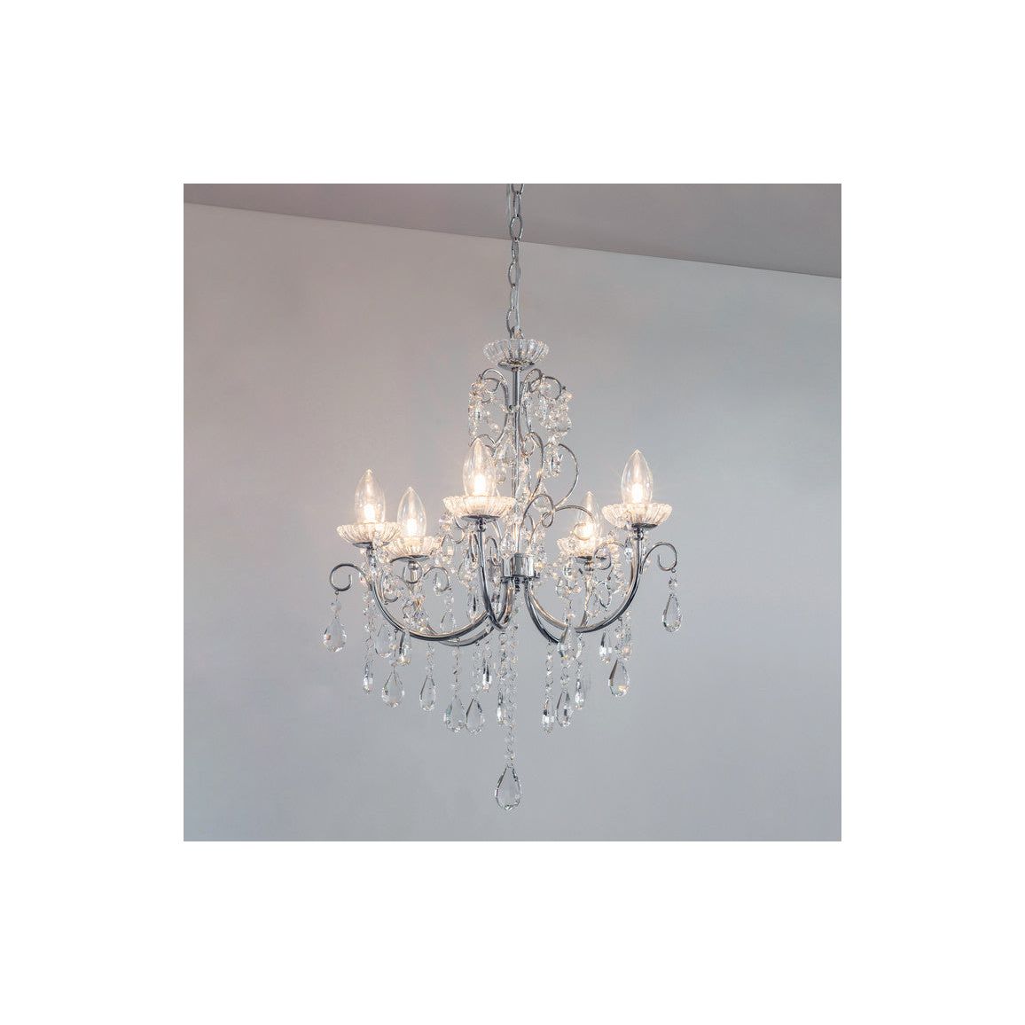 Birchmount 5 Arm Chandelier Ceiling Light - Chrome