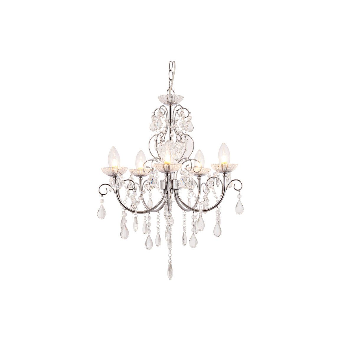 Birchmount 5 Arm Chandelier Ceiling Light - Chrome