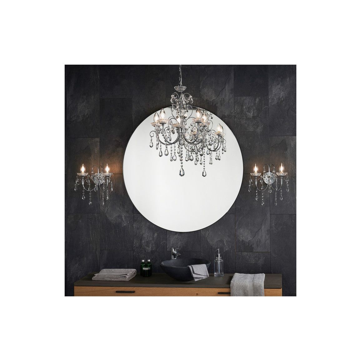 Birchmount 2 Arm Chandelier Wall Light - Chrome