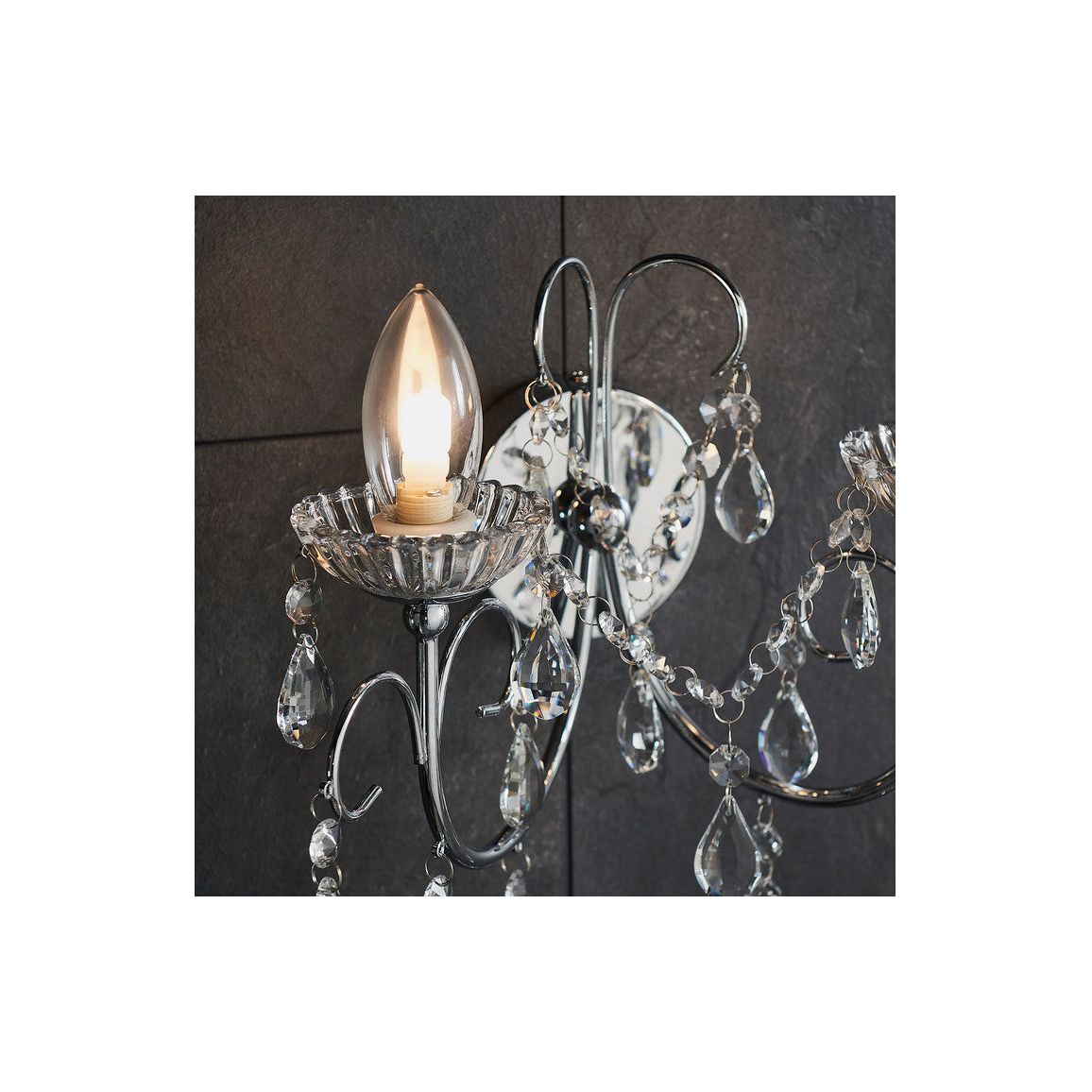 Birchmount 2 Arm Chandelier Wall Light - Chrome