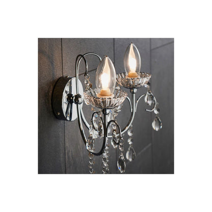 Birchmount 2 Arm Chandelier Wall Light - Chrome