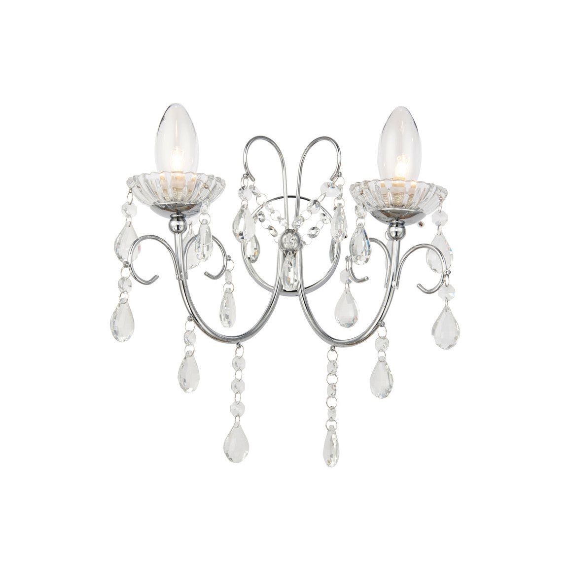 Birchmount 2 Arm Chandelier Wall Light - Chrome