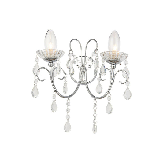 Birchmount 2 Arm Chandelier Wall Light - Chrome