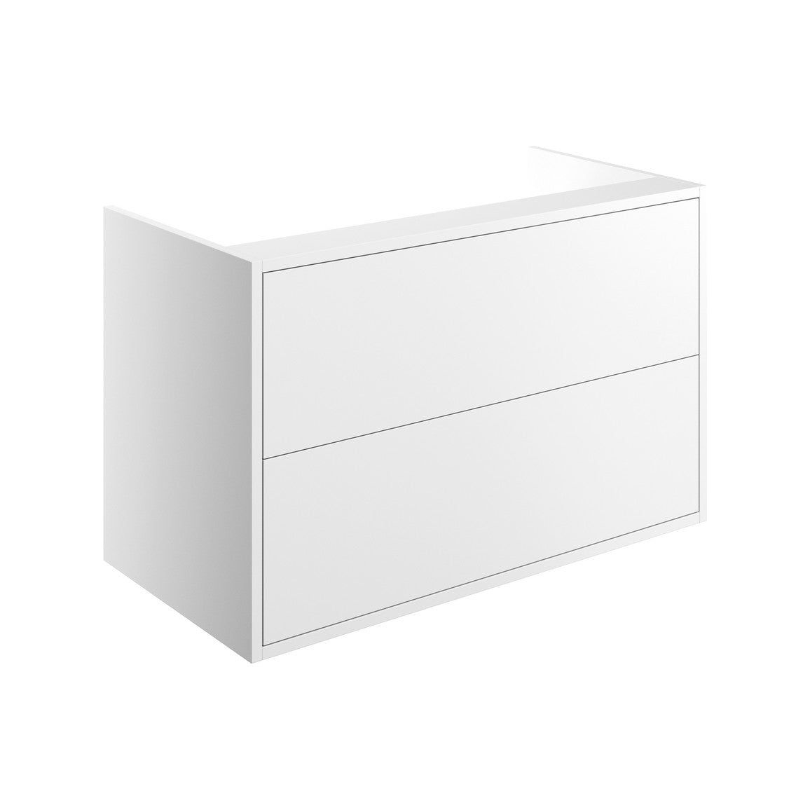 Mueble de lavabo suspendido Frontage de 900 mm con 2 cajones (sin parte superior) - Blanco mate