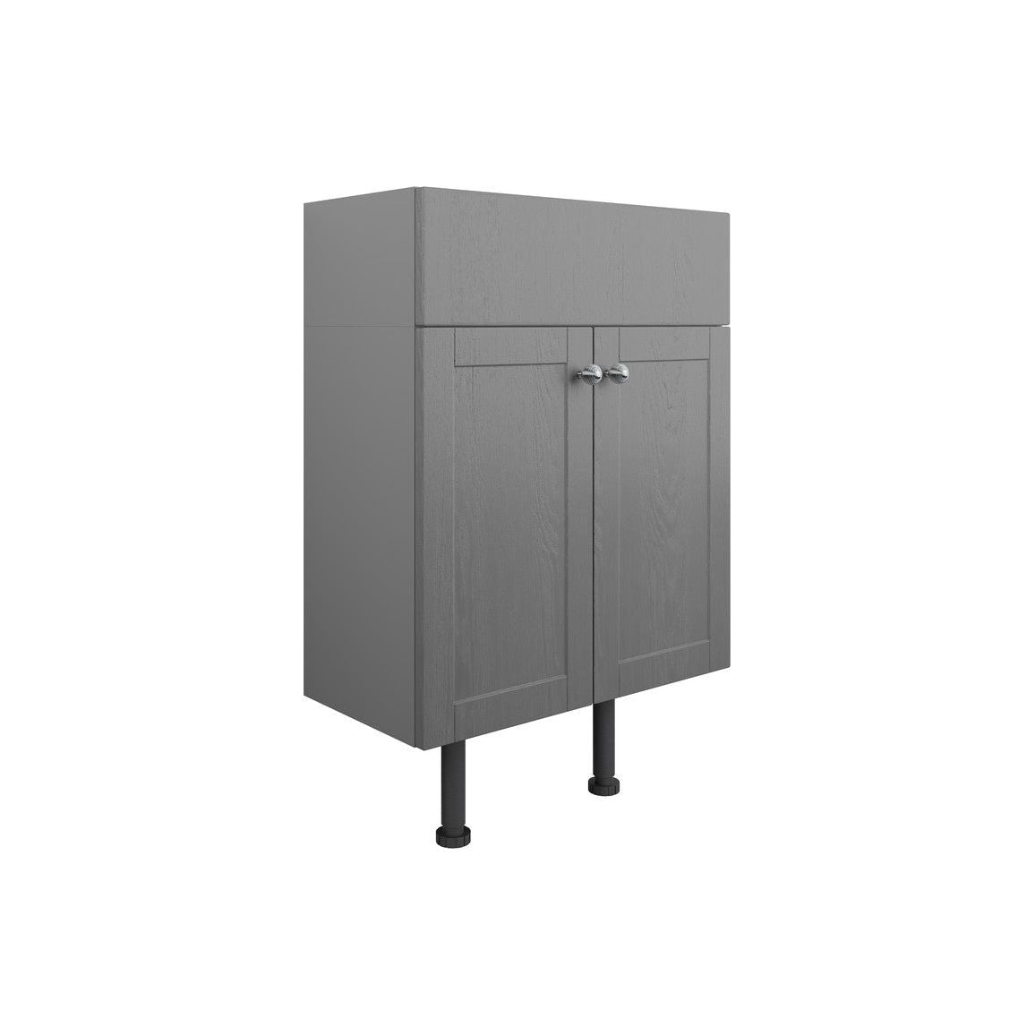 Meuble Lavabo Berry 600 mm 2 Portes - Frêne Gris